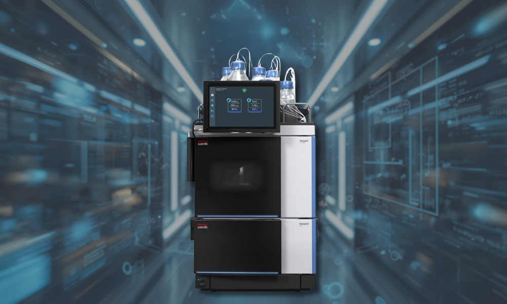 nanoflow LC, Vanquish Neo UHPLC System in front of a blurred background